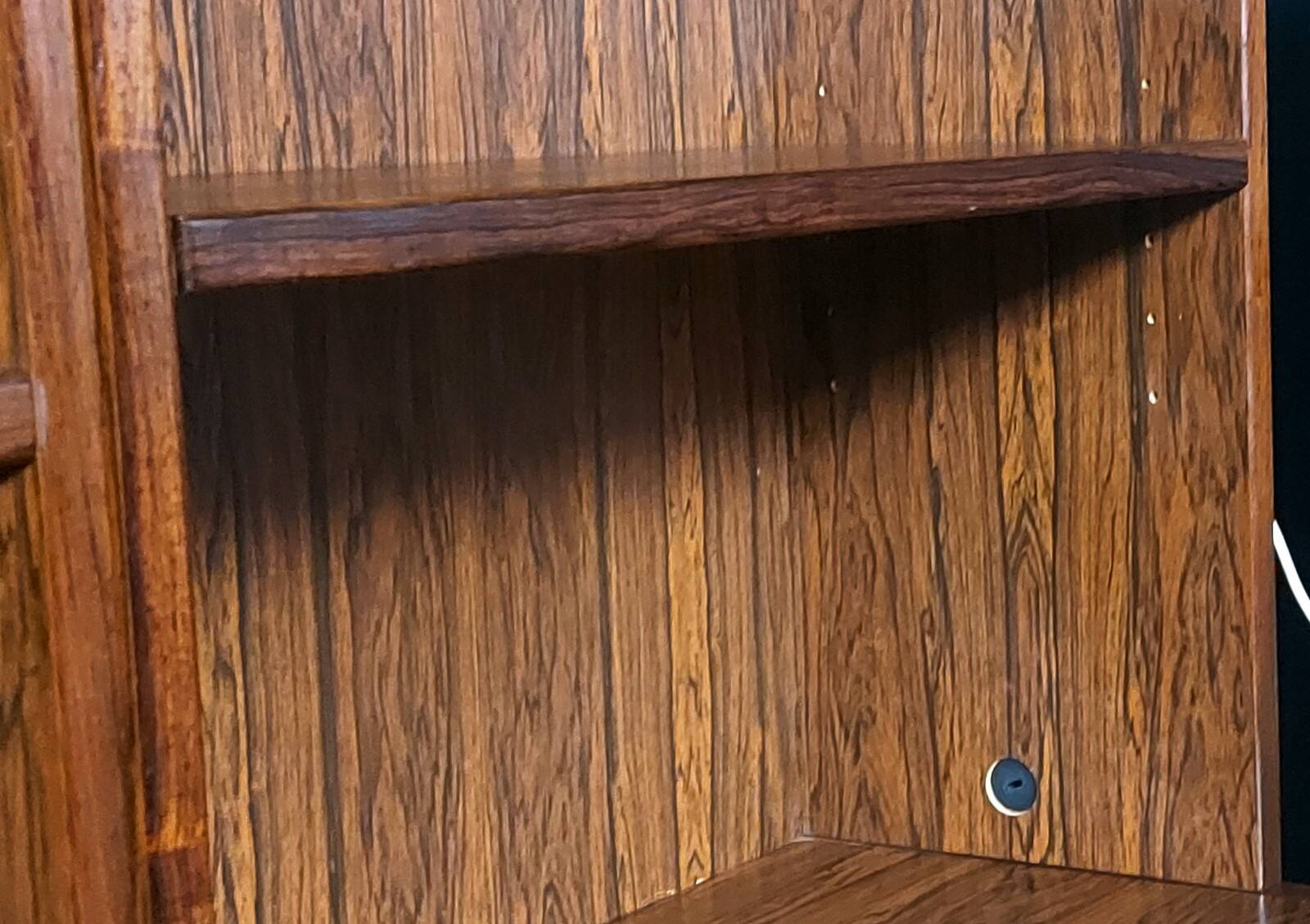 Shelf, 2 sections, rosewood veneer, 1960s/70s. 20th century