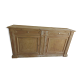 Buffet of beautiful craftsmanship in raw wood, 2 doors, 3 drawers.