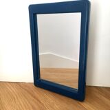 Miroir à mains années 80 cadre bleu marine 22x15cm