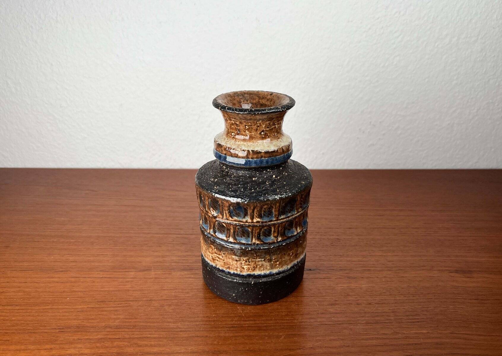 Ceramic vase from the Danish modern mid-century studio, 1960s.