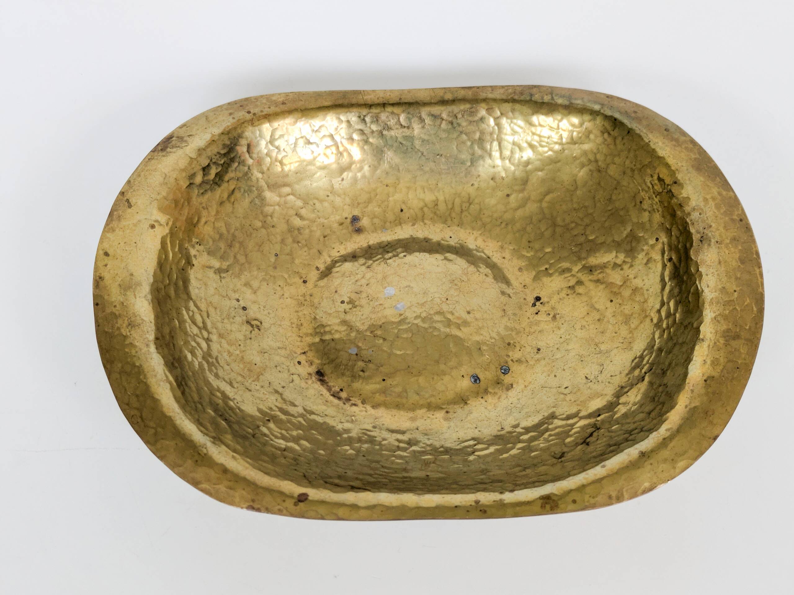 Vintage Hammered Brass Bowl Soap Dish Decorative Catchall Boho