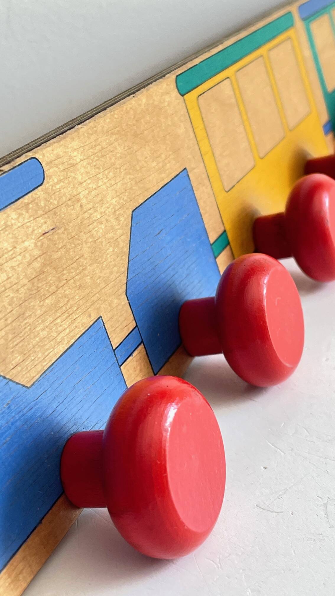 Children's Wooden Coat Rack from the 50s and 60s