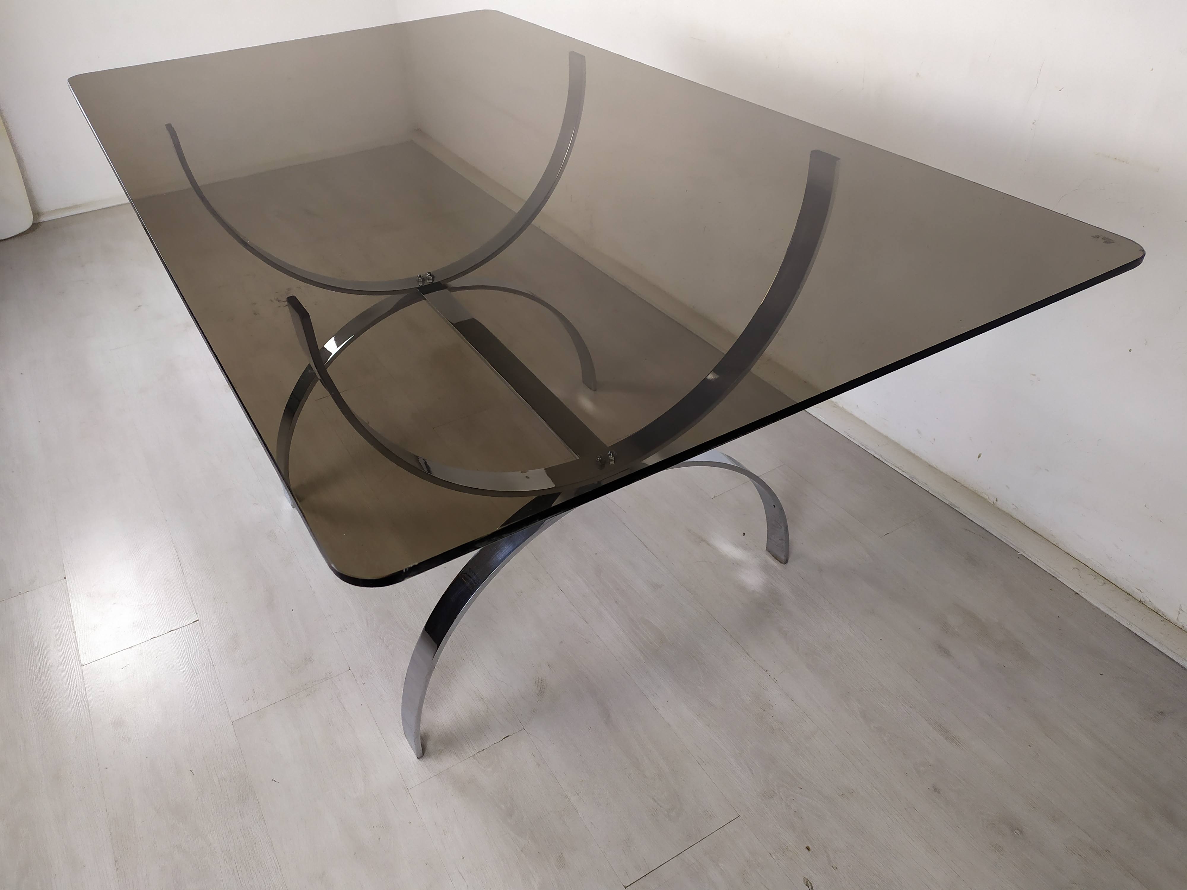 Vintage chrome glass desk