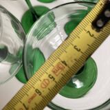 Lot 6 verre pied vert vintage