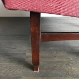 Couple of Italian midcentury modern design red armchairs 1950s