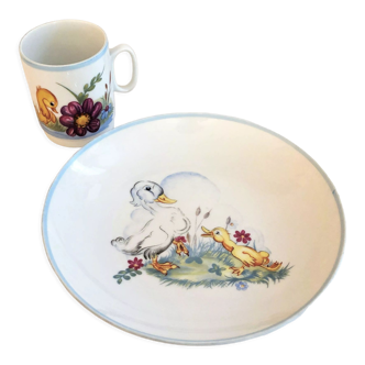 Ensemble vaisselle enfant porcelaine fine kaiser allemande