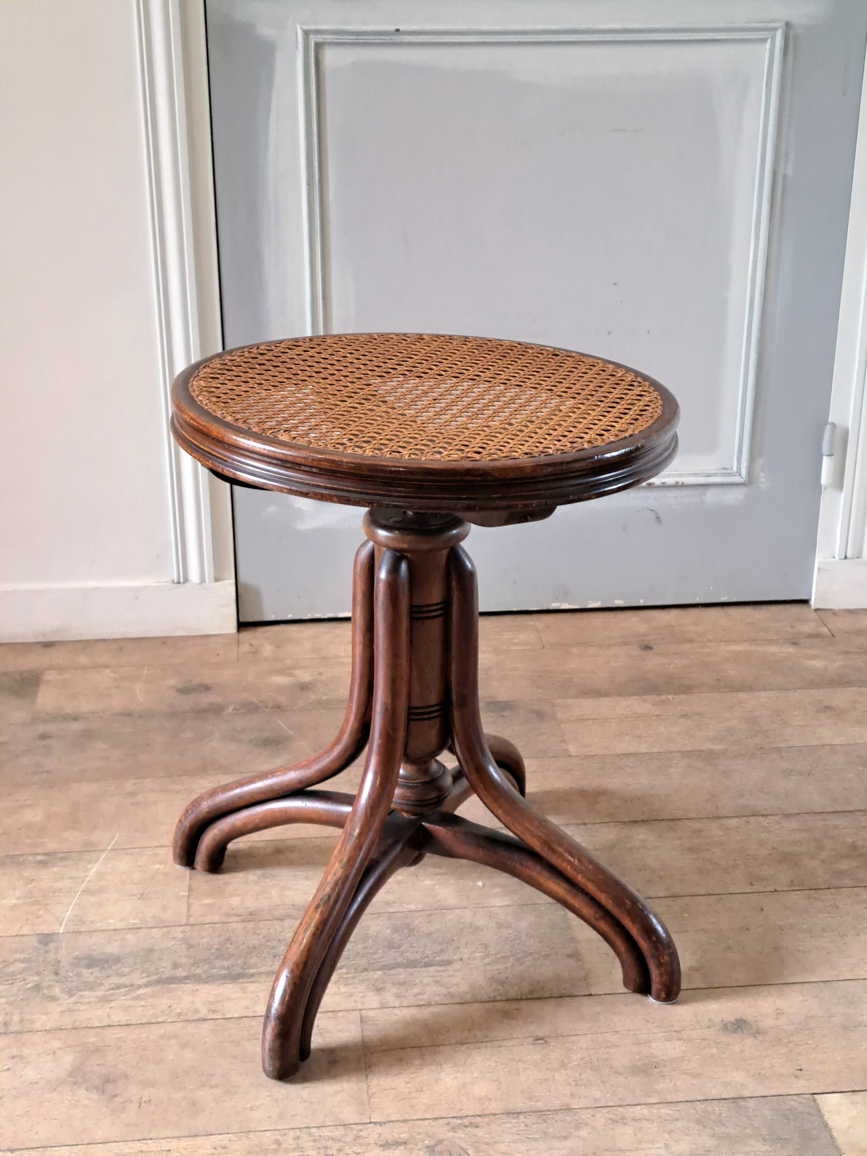 Cane piano stool