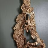 Brutalist brass sculpture, Philippe Cheverny, 1970