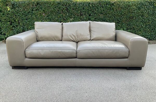 Canapé 3 places Roche Bobois en cuir beige