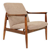 Vintage Armchair by Edmund Homa GFM 64, Tweed Upholstery, Poland, 1960
