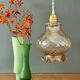 Vintage amber glass suspension globe