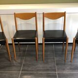 Set of 4 Baumann chairs, “Silva” model, Scandinavian design, 1970s