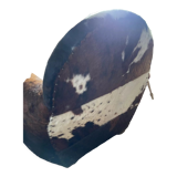 Pair of club chairs covered in cowhide
