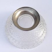 Glass and metal fruit bowl on pedestal, 1930s