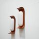 Pair of teak and opaline wall lamps by Goffredo Reggiani