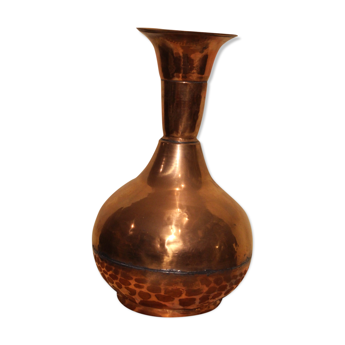 Red copper vase