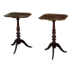 Pair of English side tables / pedestals, walnut wood, mid-century, 1940s.