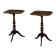 Pair of English side tables / pedestals, walnut wood, mid-century, 1940s.