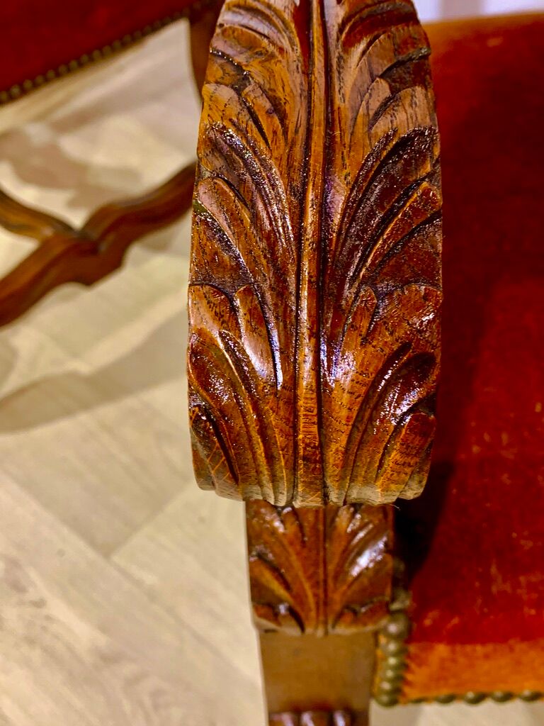 Two armchairs Louis XIV style, trim to restore