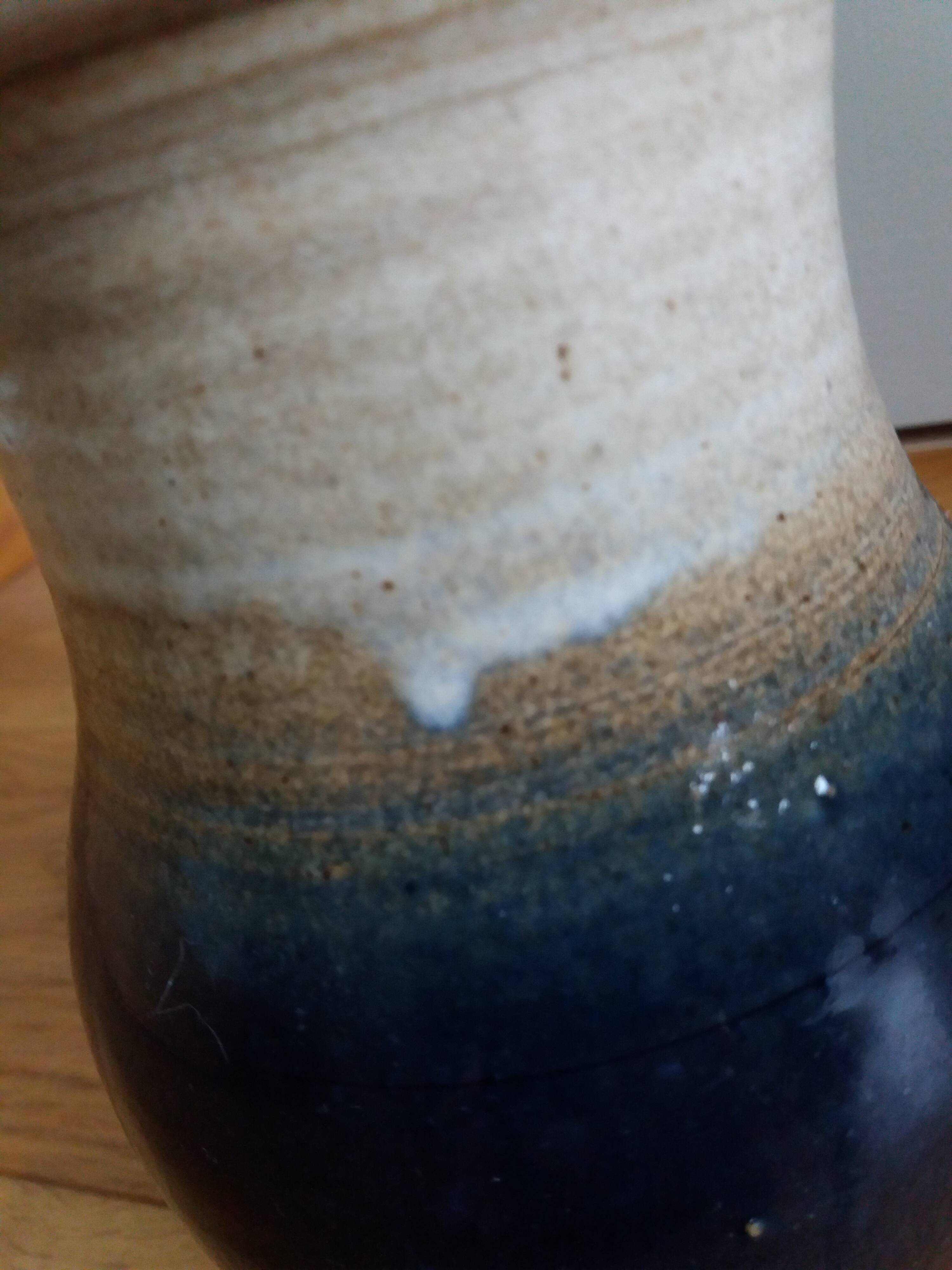 Handcrafted stoneware vase signed Eric Pepin