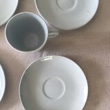 Lot de 6 tasses à café avec leurs soucoupes et 1 plat rectangulaire