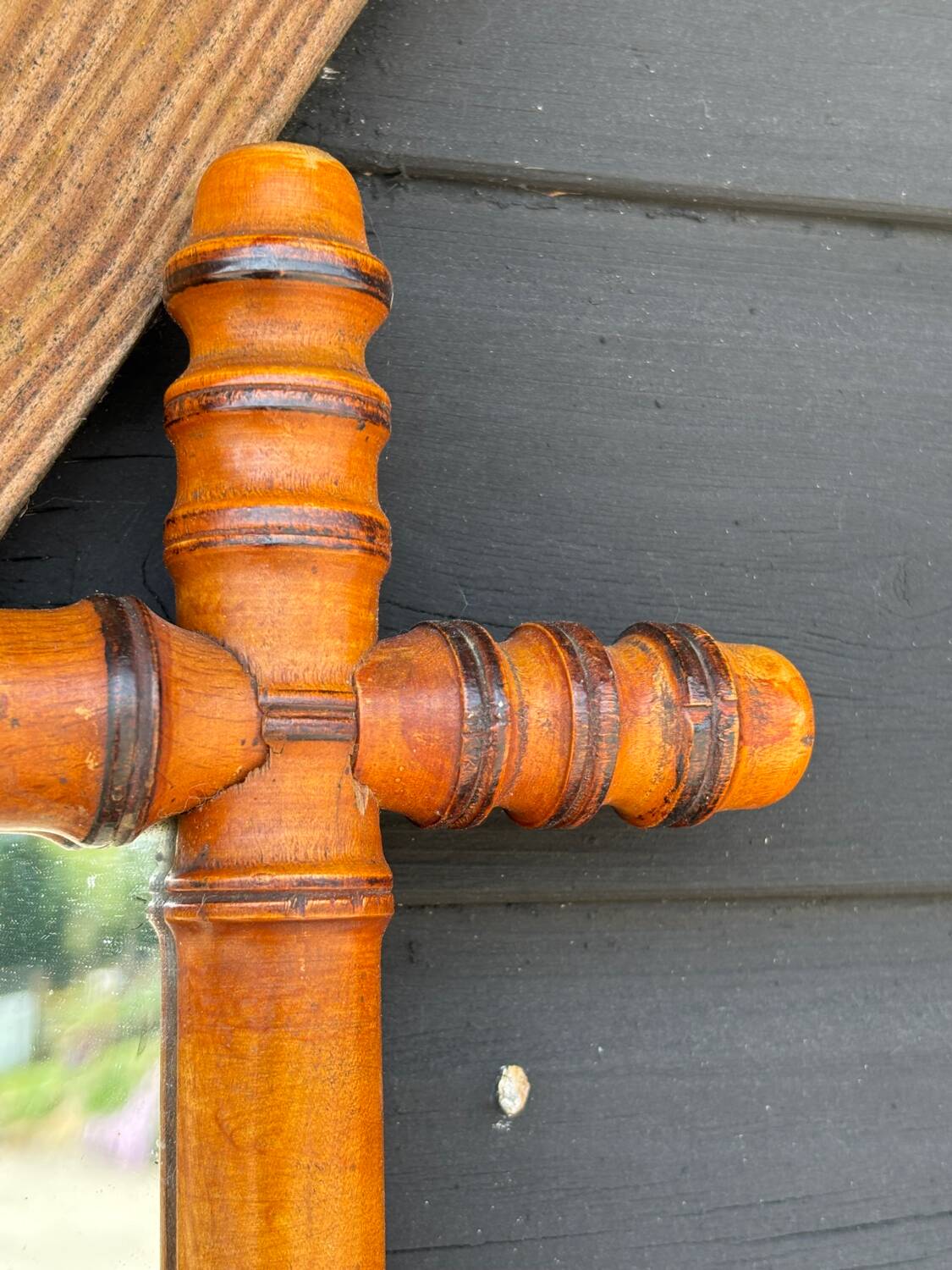 Vintage bamboo mirror