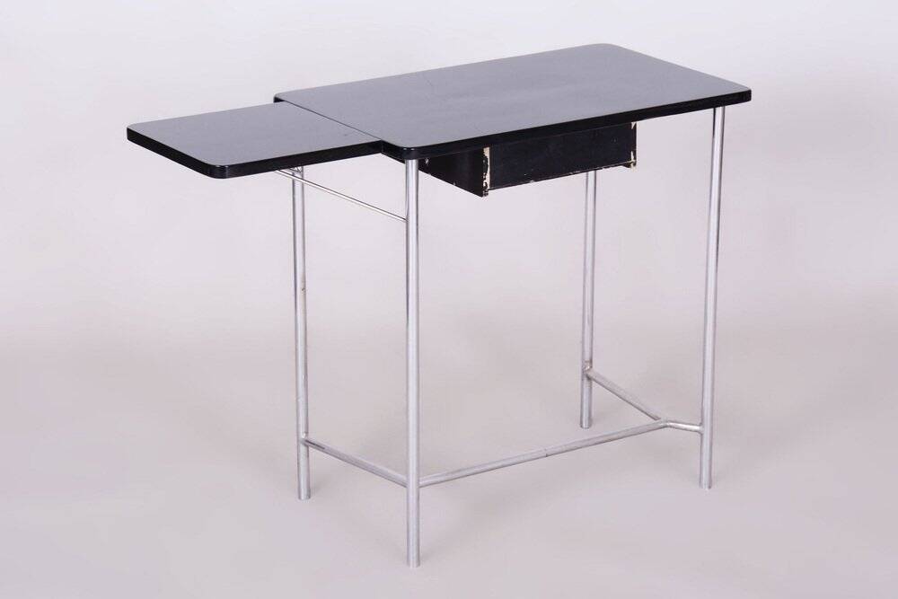 Small Bauhaus Chrome Table attributed to Mücke Melder, Former Czechoslovakia, 1930s