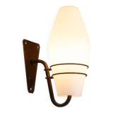 Large outdoor lamp made from metal and opal glass