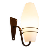 Grande lampe d'extérieur en métal et verre opale