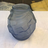 Art deco blue glass vase