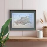 Map of Pyrénées-Orientales, 1889. Authentic Vintage.