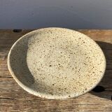 Standing cup in speckled enamelled sandstone brown beige