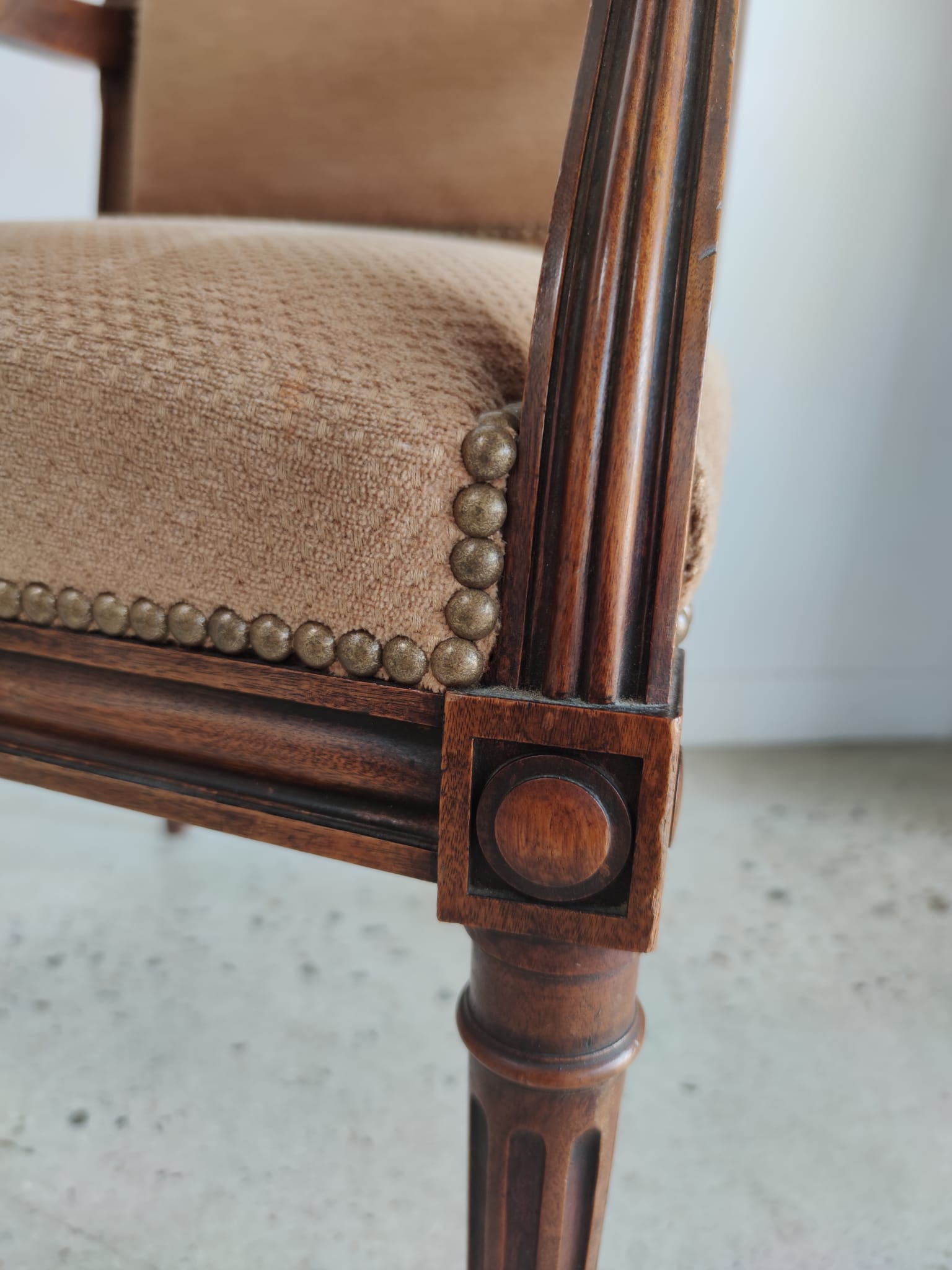 Louis XVI Jacob style armchair beige trim