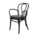 Black bentwood leather armchair