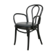 Black bentwood leather armchair