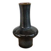 Mirostowice vase from the 60s / black ceramic design art deco