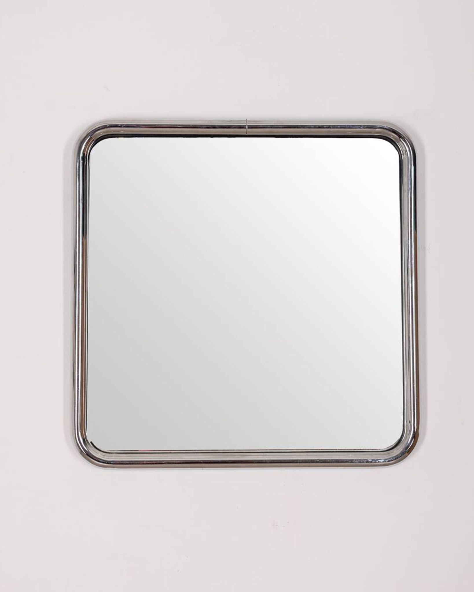Vintage 60's wall mirror in chrome metal italian design