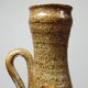Large hand-held candle holder in handcrafted stoneware in the style of Baudat, La Borne, vintage
