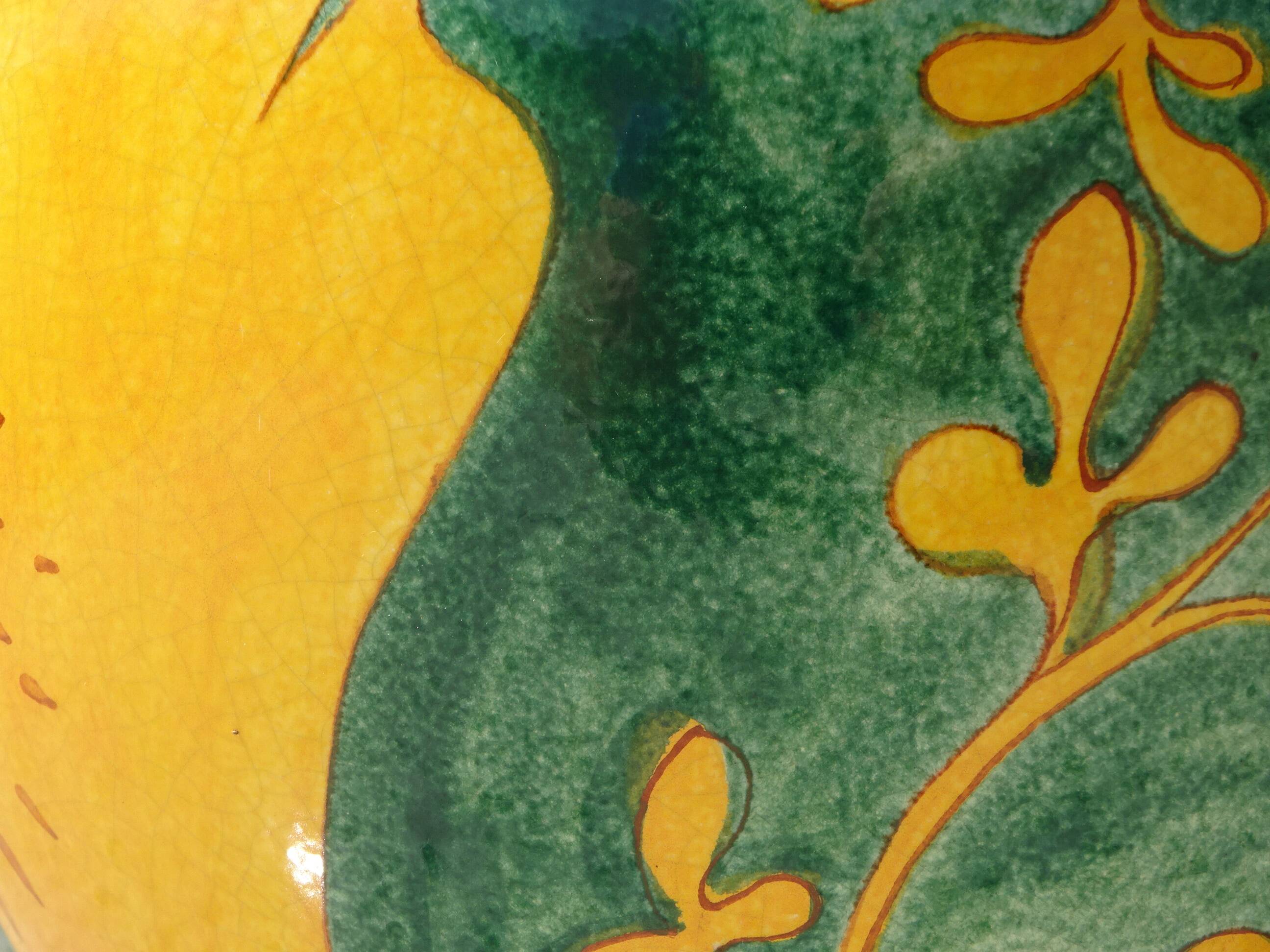 Ceramic lamp, vase and matching plate, Drimmer