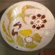Round vintage coffee table with ceramic tray - 70s