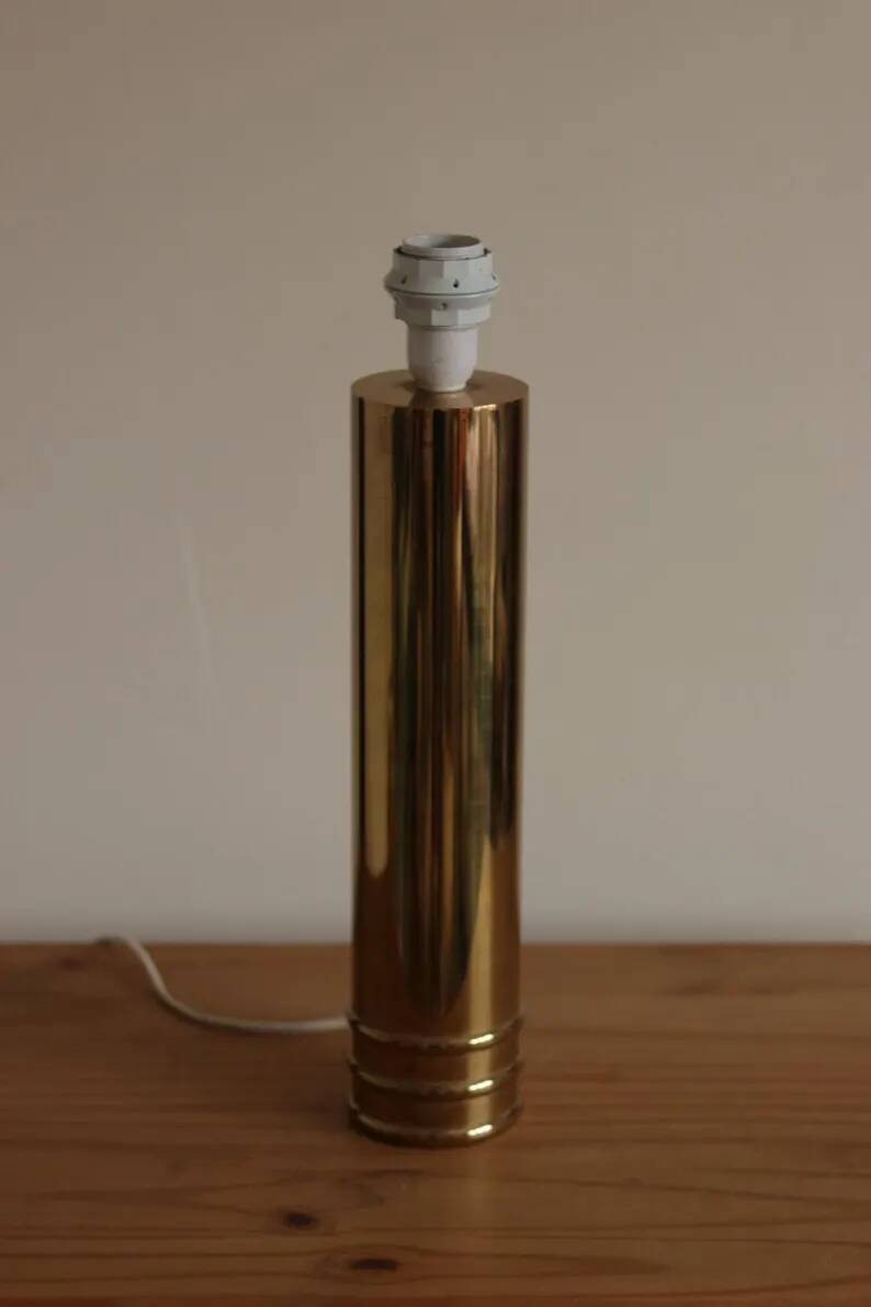 1960's Mid Century Swedish Large Brass Table Lamp by Bergbom, Model B 010