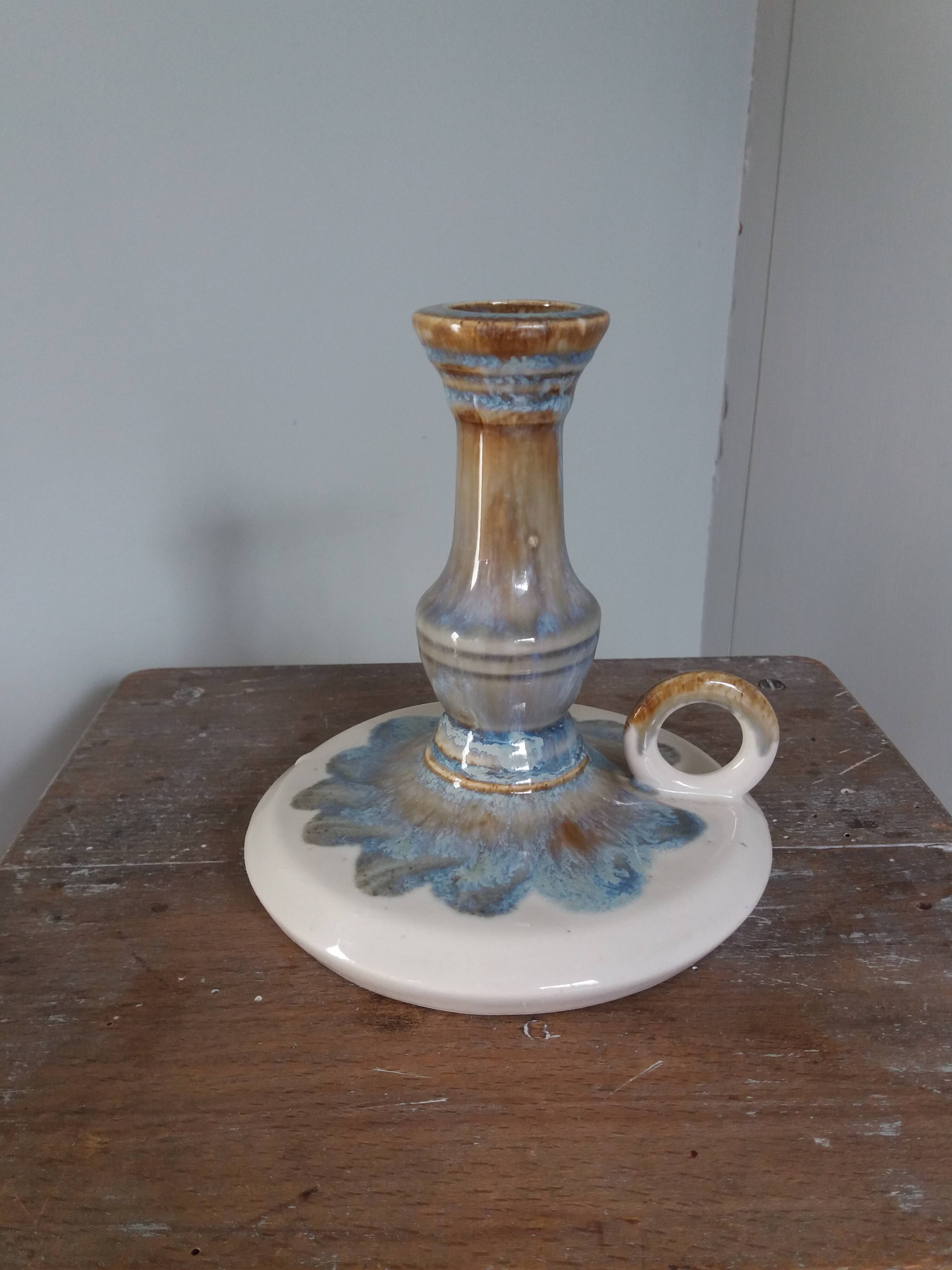 Rhodaceram flamed cloud sandstone candle holder