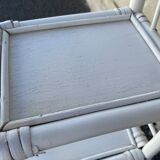 White rattan shelf with braces