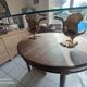 VINTAGE GOOSE COFFEE TABLE WITH GLASS TOP 70S