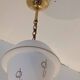 Opaline globe pendant light with stylized 1950s decoration