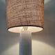 Vintage ceramic lamp and woven lampshade