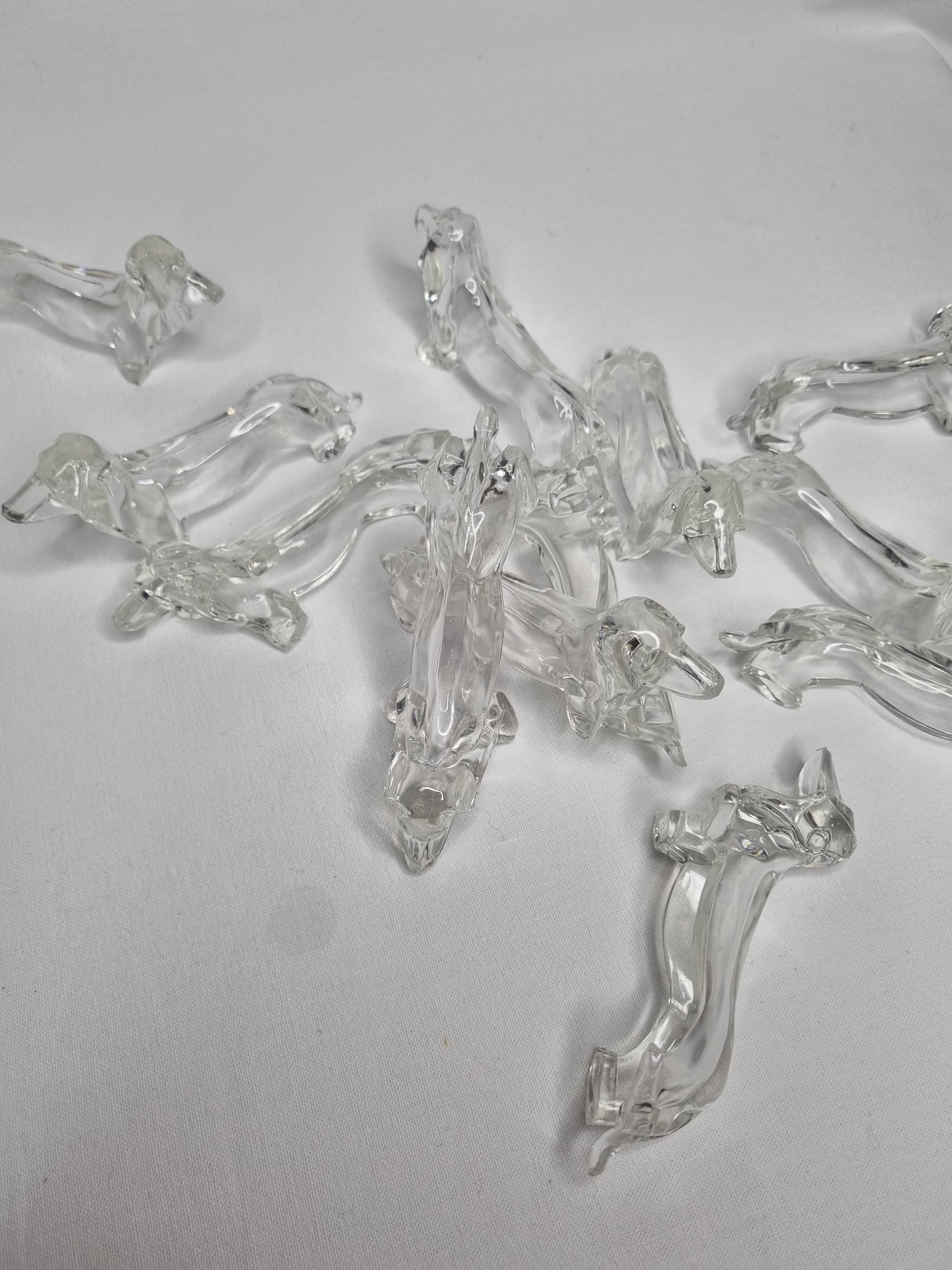 Set of 12 vintage dachshund knife holders, 70s