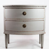 Commode gustavienne avec deux tiroirs en gris peints à partir de l’année 1890