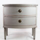 Commode gustavienne avec deux tiroirs en gris peints à partir de l’année 1890