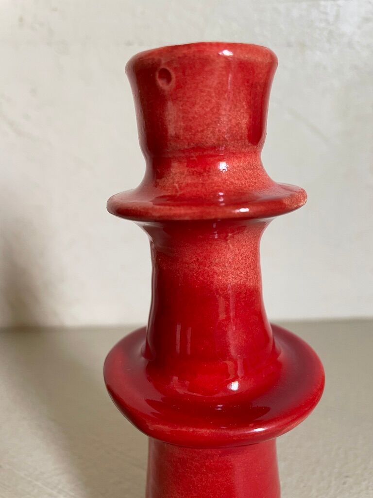 Ceramic candle holder tamegroute red